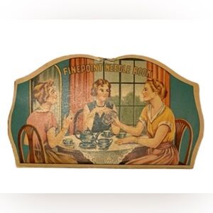 Vintage sewing needle book/ card - advertising art - Chicago - made in Japan